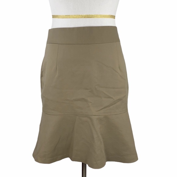 Banana Republic Taupe Fit & Flare Lined Midi Skirt